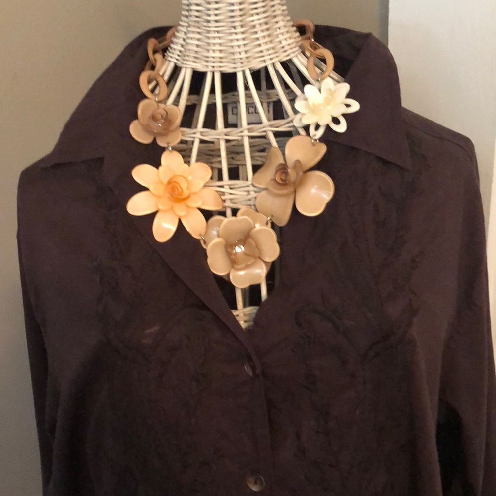 Chico’s Embroidered Blouse Size 2 - Large.
